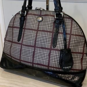Coach Glen Plaid Cora Domed Satchel